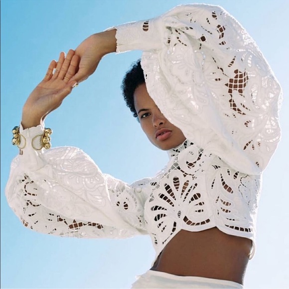 Zimmermann Wavelength Embroidered Cropped Top Size Zimmermann 1 - Picture 3 of 13